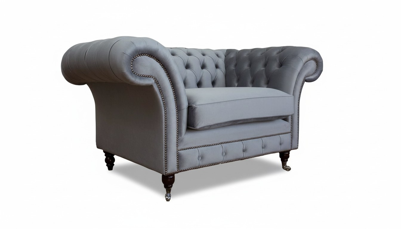 Design Chesterfield fabric couch armchair 1 seater upholstery sofas lounge new