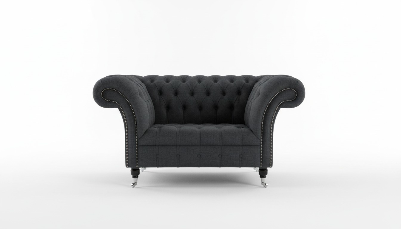 Design Chesterfield Fabric Couch Armchair Lounge Club 1.5 Seater Upholstery Sofas New