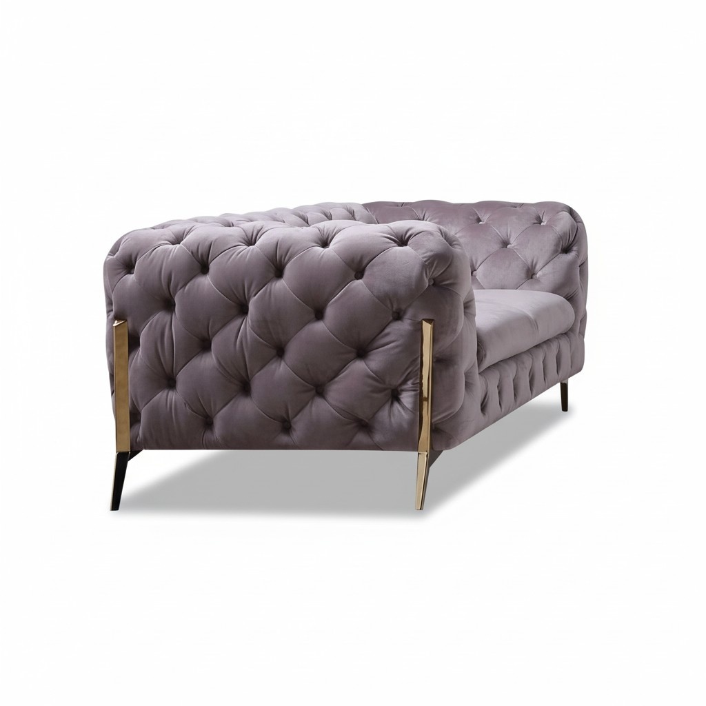 Design Chesterfield Sofa 2 Seater Couch Upholstery Textile Sofas Velvet New Two Seater