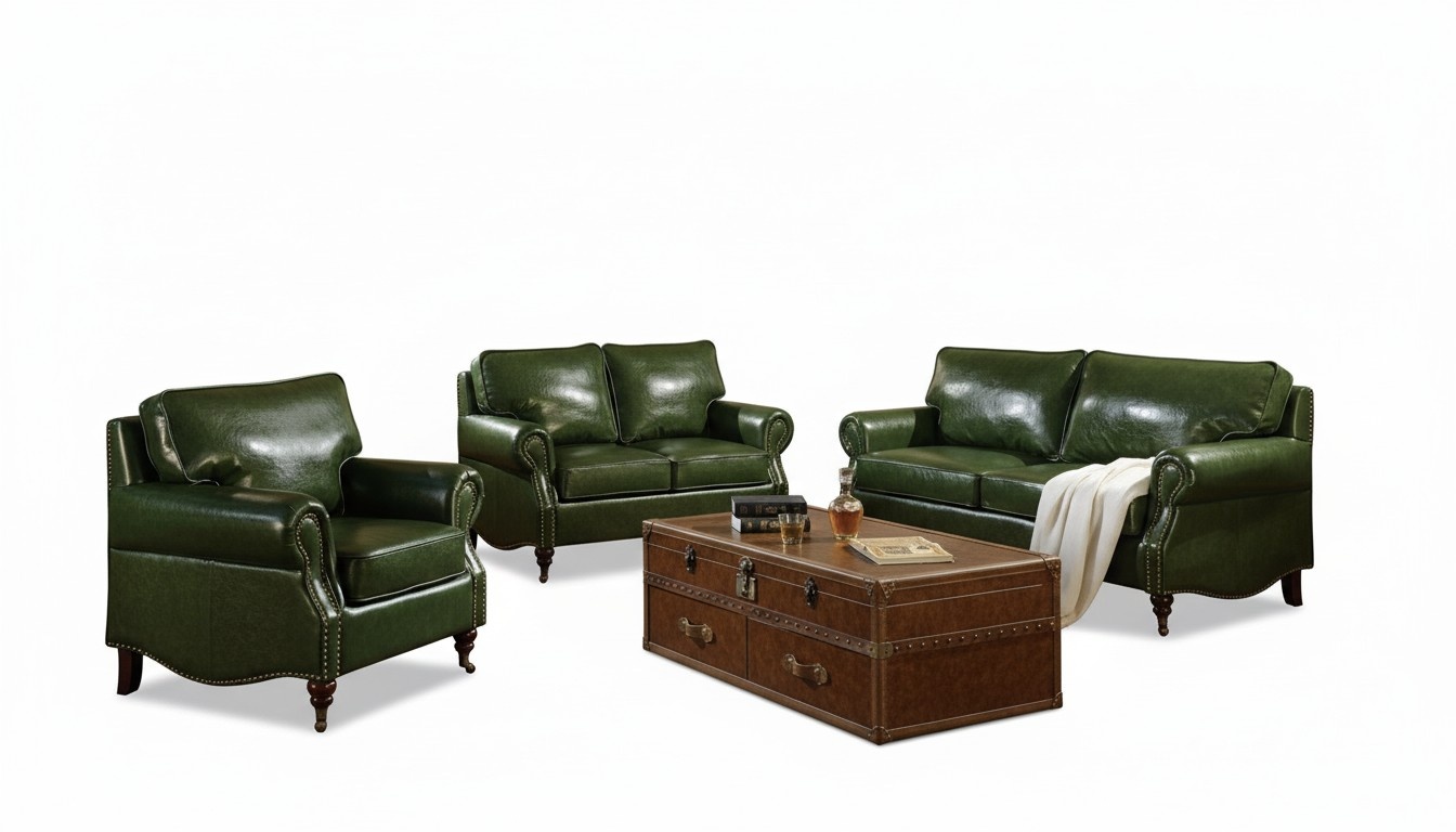 Design Chesterfield sofa set 3 + 2 + 1 couch leather couch upholstery sofas new