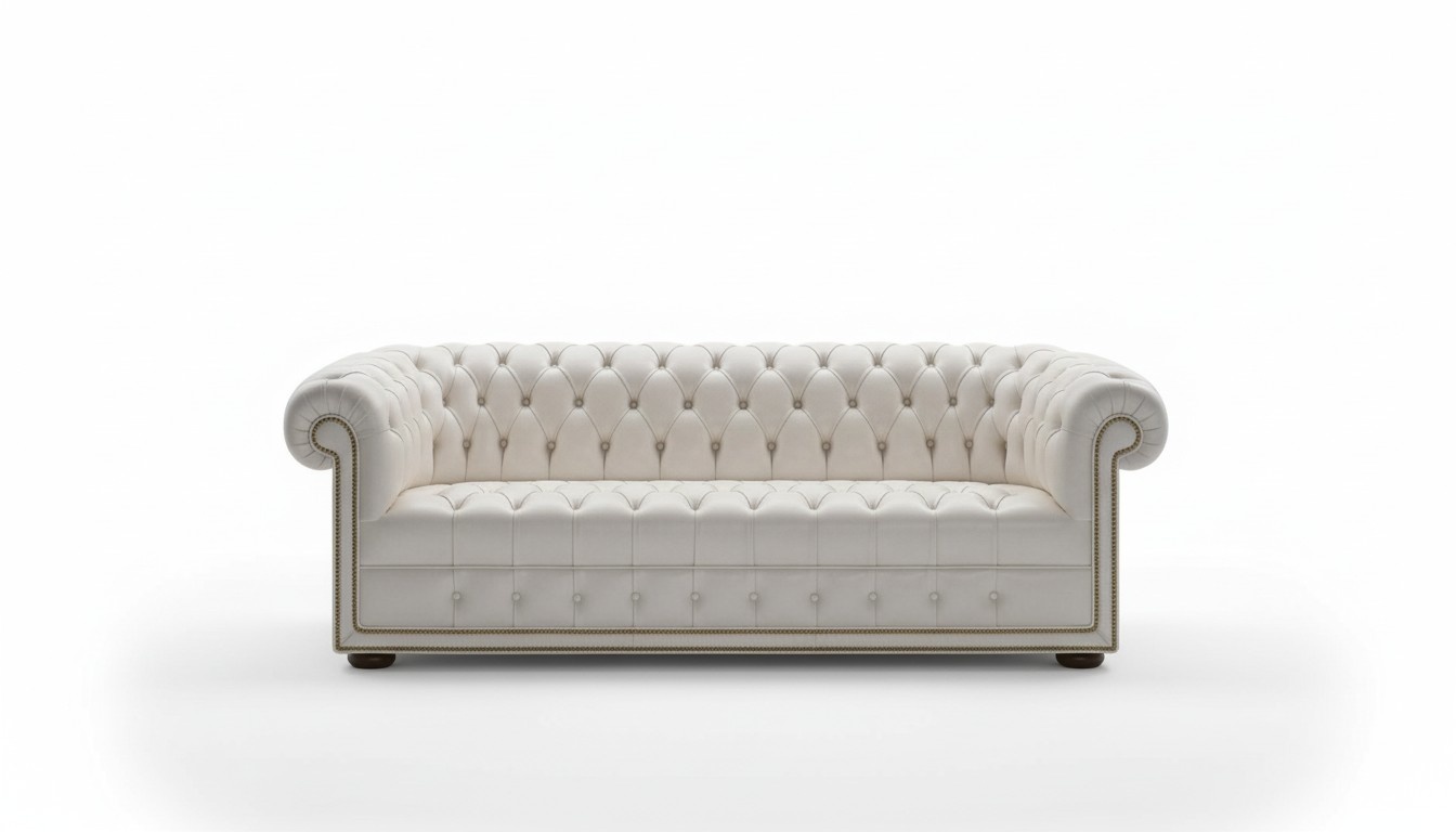 Design Chesterfield Sofa Set 3 Seater Leather Couch Blue Upholstery Sofas Luxury