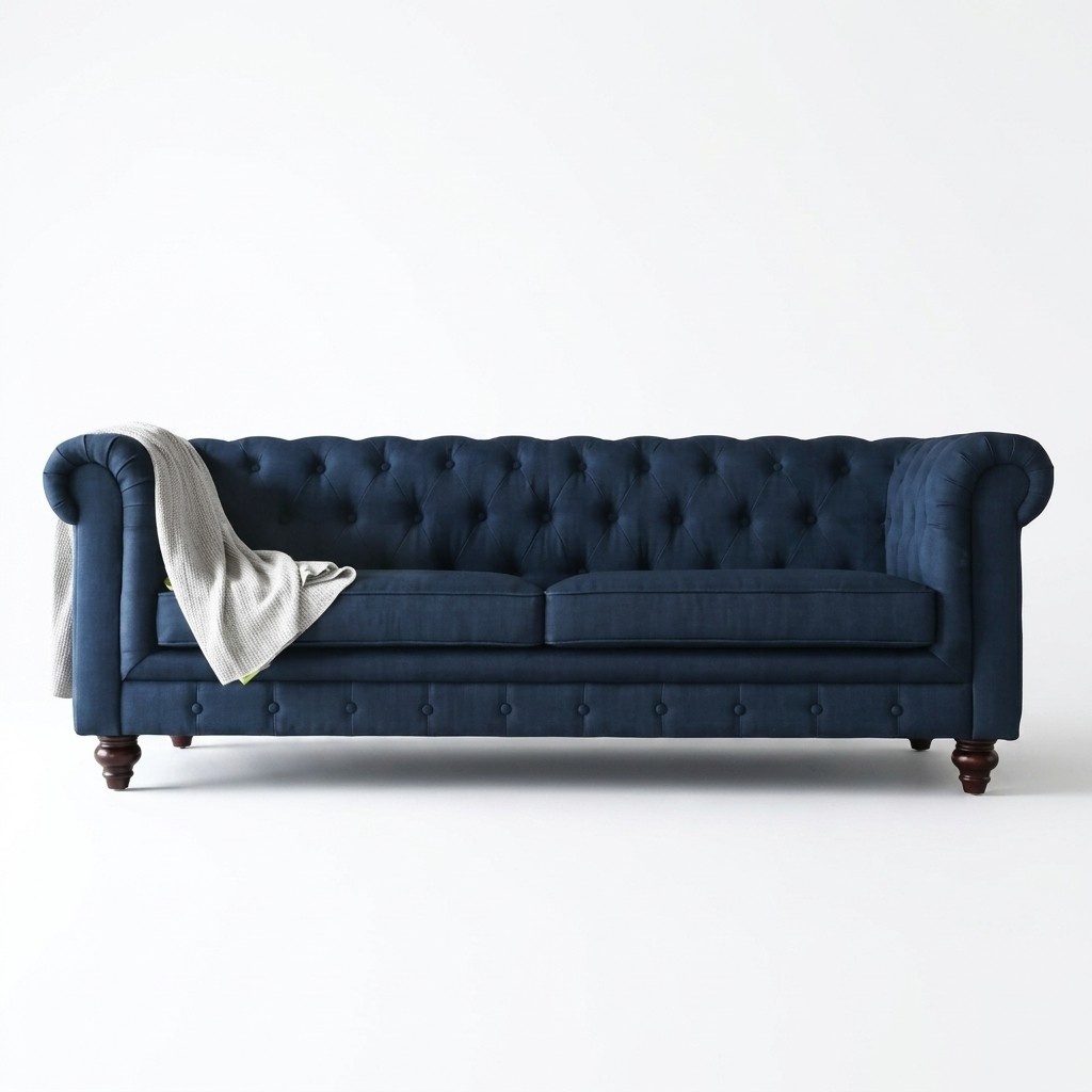 Design Chesterfield sofa 3-seater fabric couch upholstery sofas seat with cushions