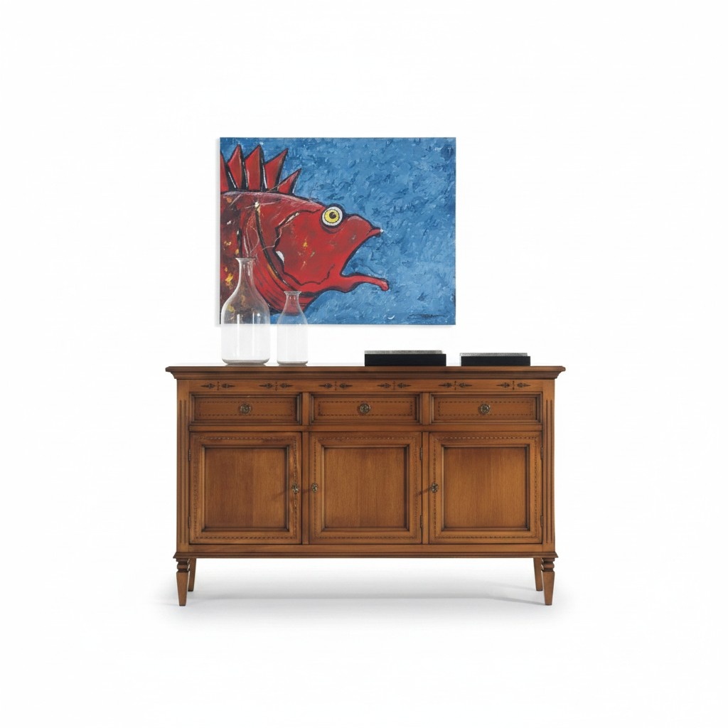 Design Classic Chest of Drawers Wood Sideboard Brown Sideboard Cabinet New