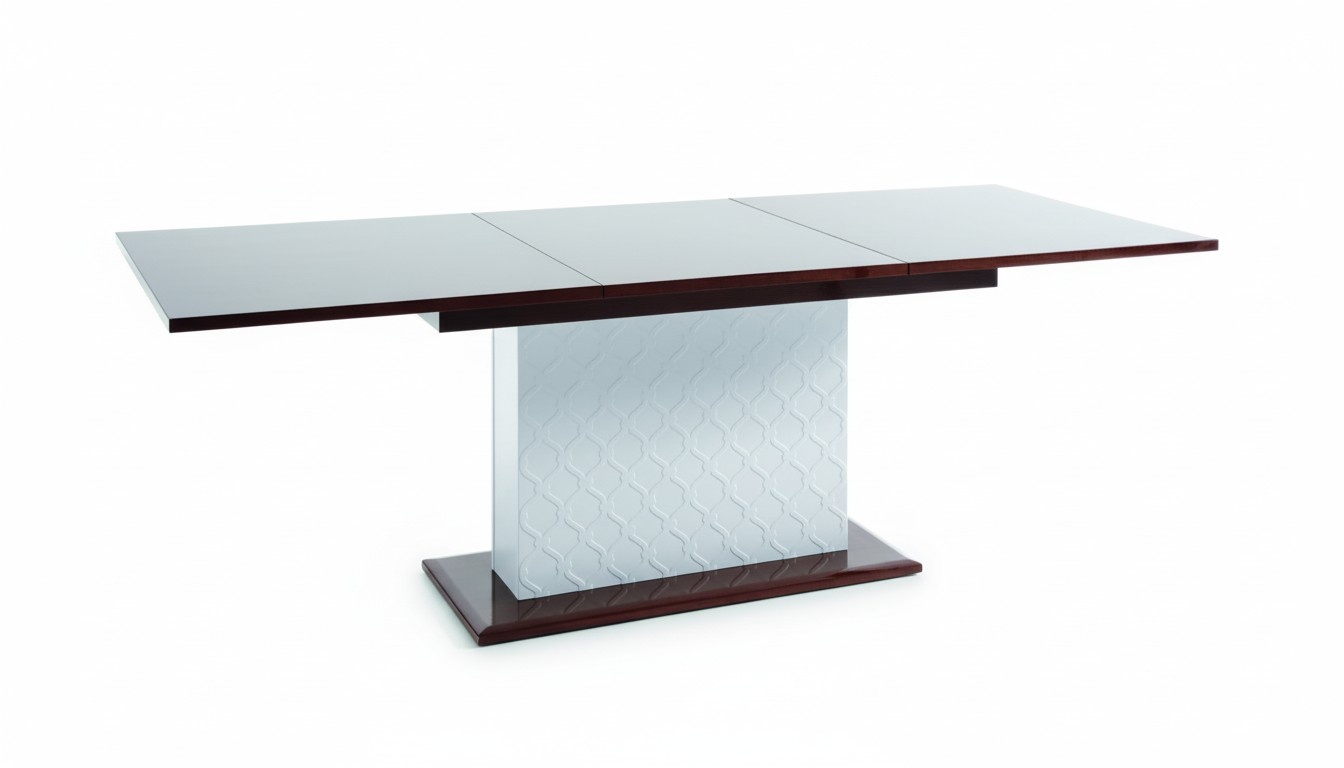 Modern style made of real wooden massive dining table rectangular extendable, model - VIS1