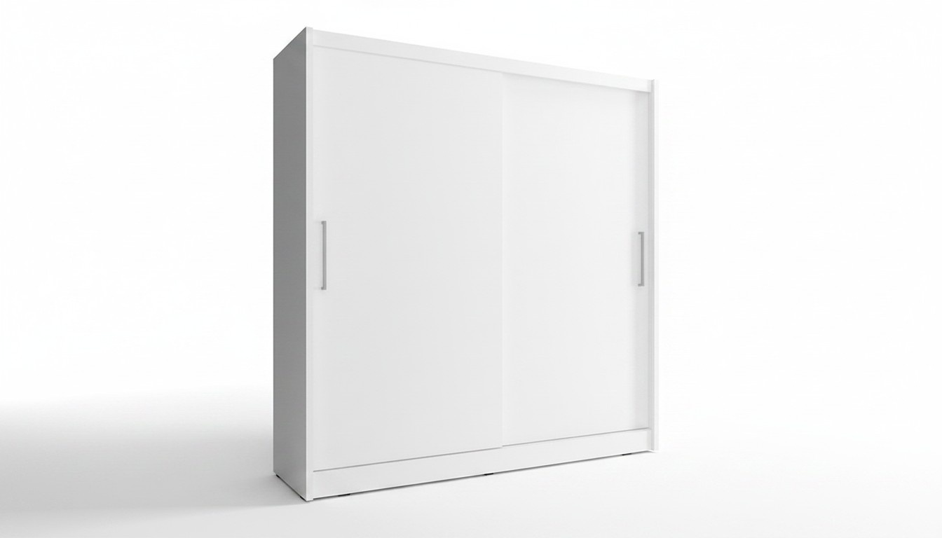Modern style massive designer wardrobe 200cm made of MDF/chipboard with 2-sliding doors