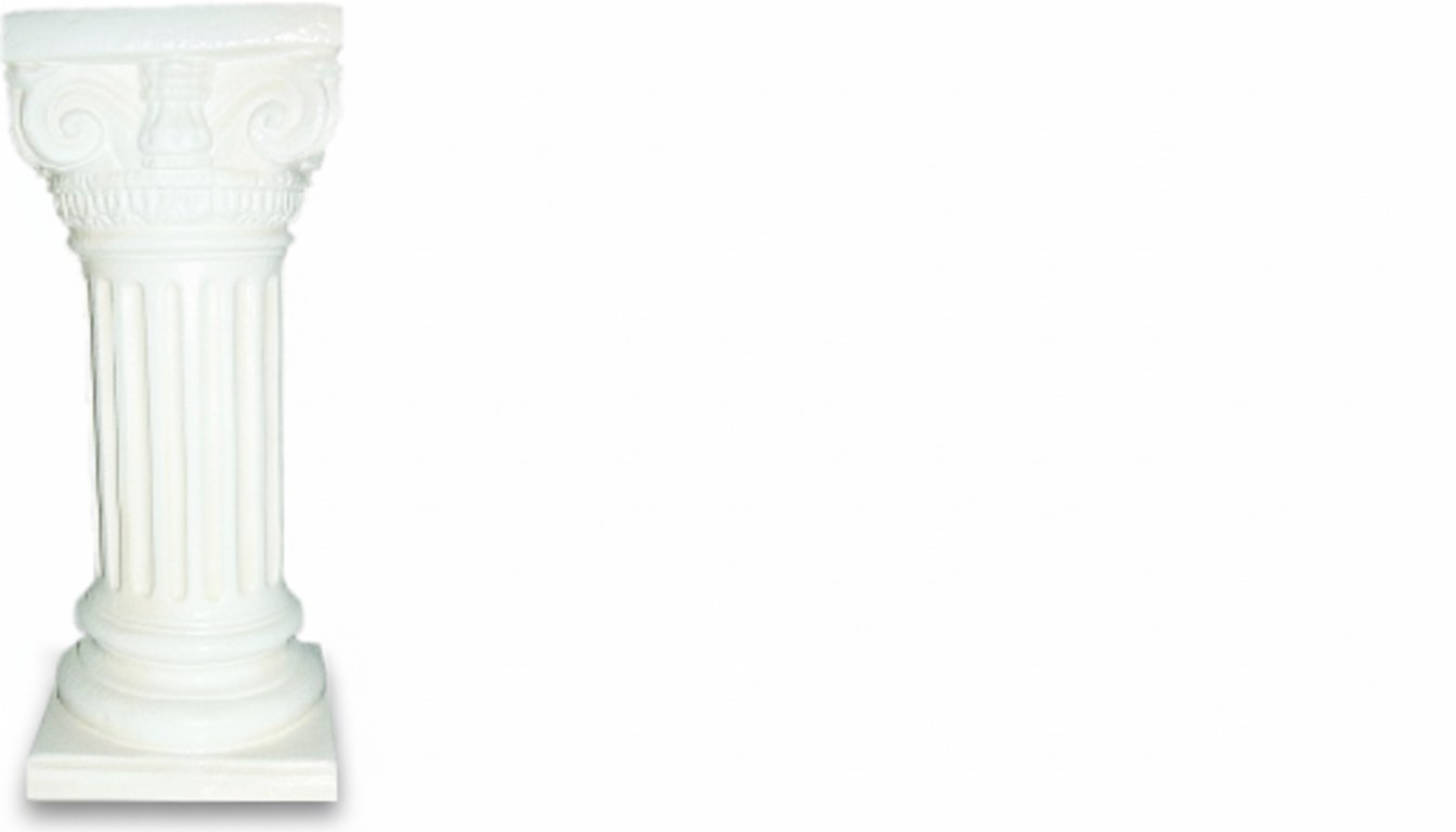Decorative acrylic/stucco floor stand in antique roman composite column style, 25,5cm height, model - 1023