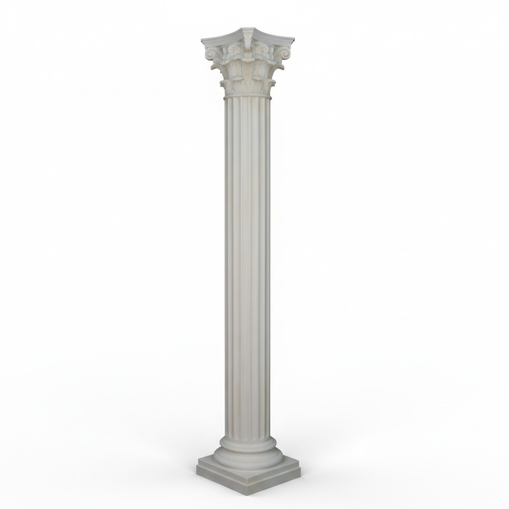 Decorative high column furniture in antique greek corinthian column style, 224 cm height