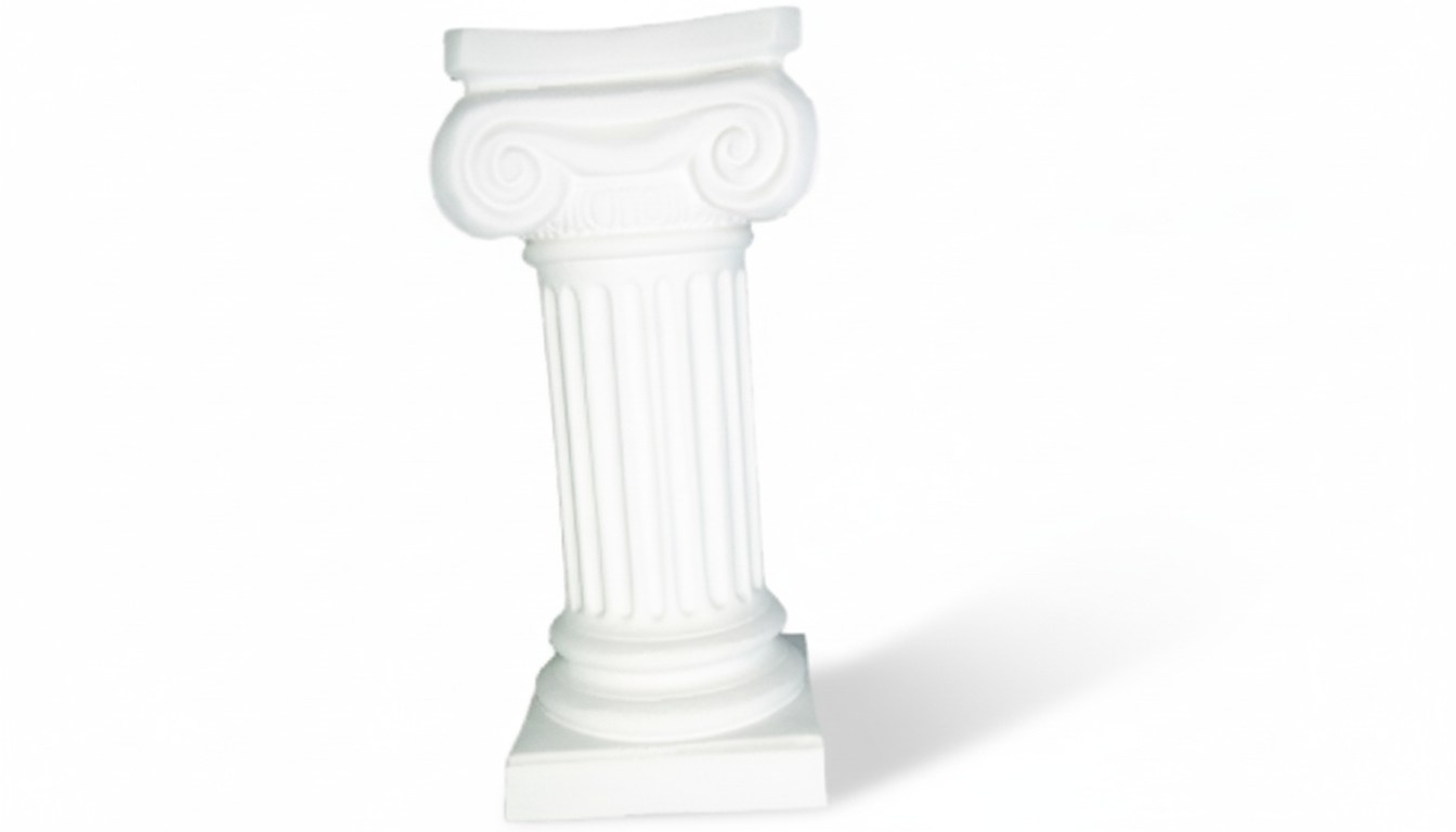 Decorative acrylic/stucco floor stand in antique greek ionic column style, 25,5 cm height, model - 1022