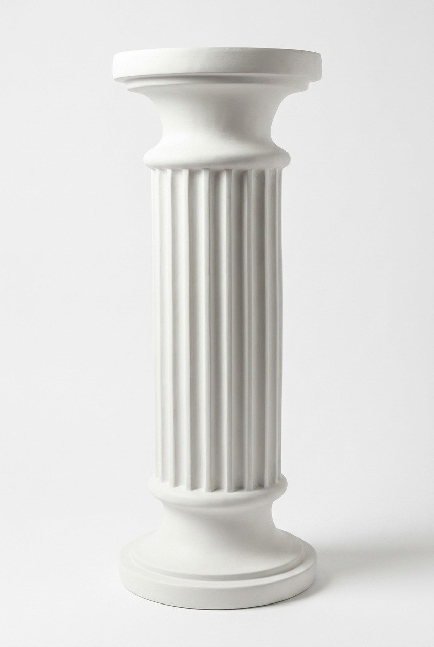 Full gloss white colored decor figure designed as an antique column 95cm