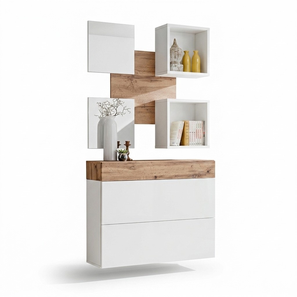 Design Complete Luxury Hallway Shoe Cabinet Modern Mirror Furnishing