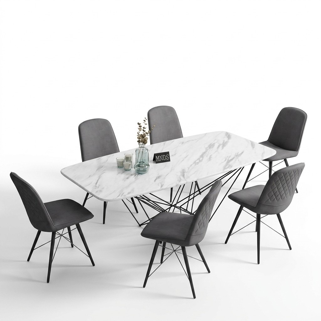 Design dining room group table + 6 chairs seat upholstery set tables recliner chair