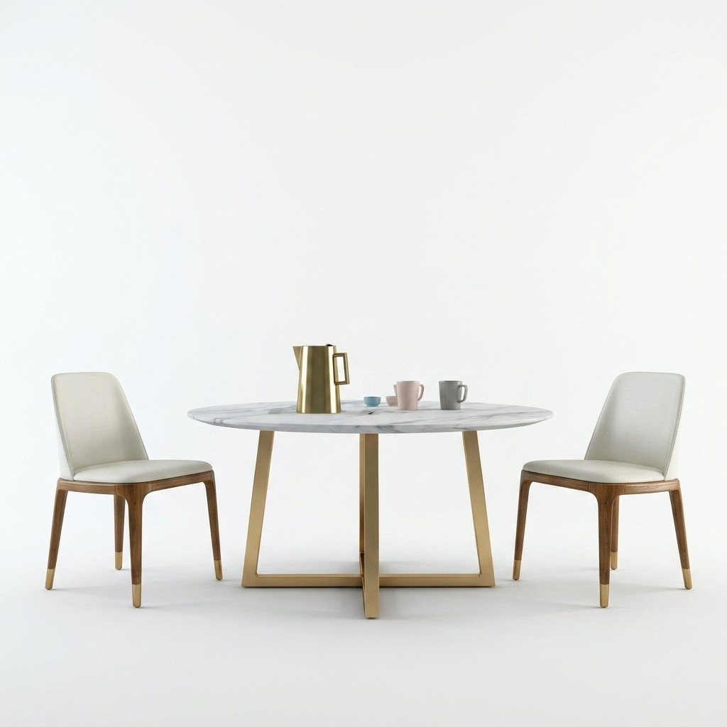 Design Dining Table Round Metal Round Tables Living Room Luxury Gold Marble Imitatio