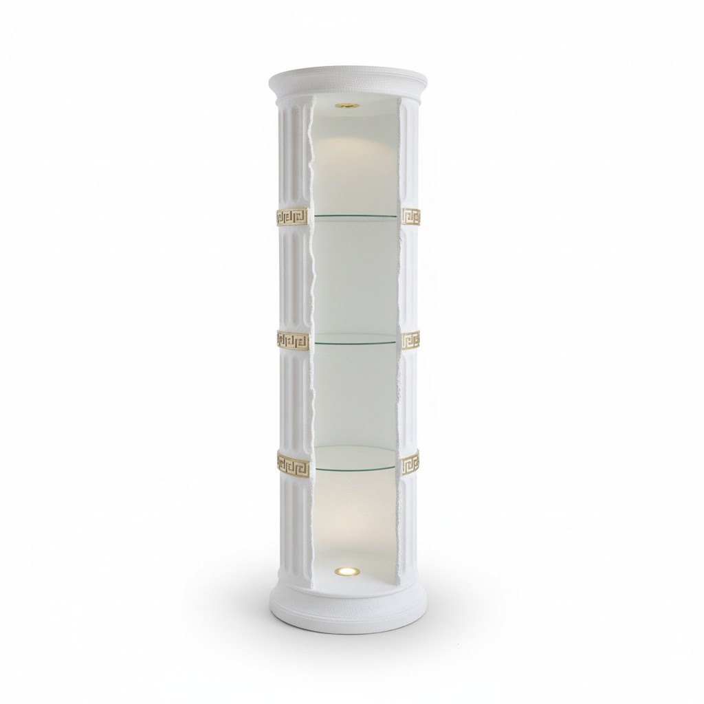 Design Display Case Shelf Glass Column Bar Showcases Shelves Cabinet Living Room 1882 New