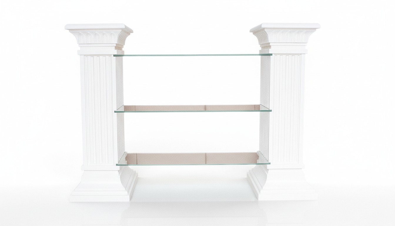 Decorative side columns in antique greek order style for 3-glass shelves, model - 1839