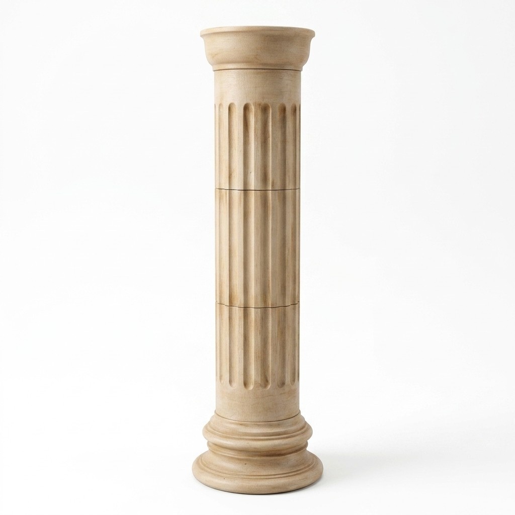 Design side columns in antique greek doric order style for glass shelves 130 cm height model - 1831
