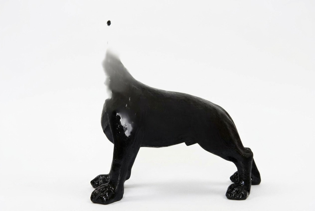 Full black painted decorative bulldog figure sculpture 183cm length C545R