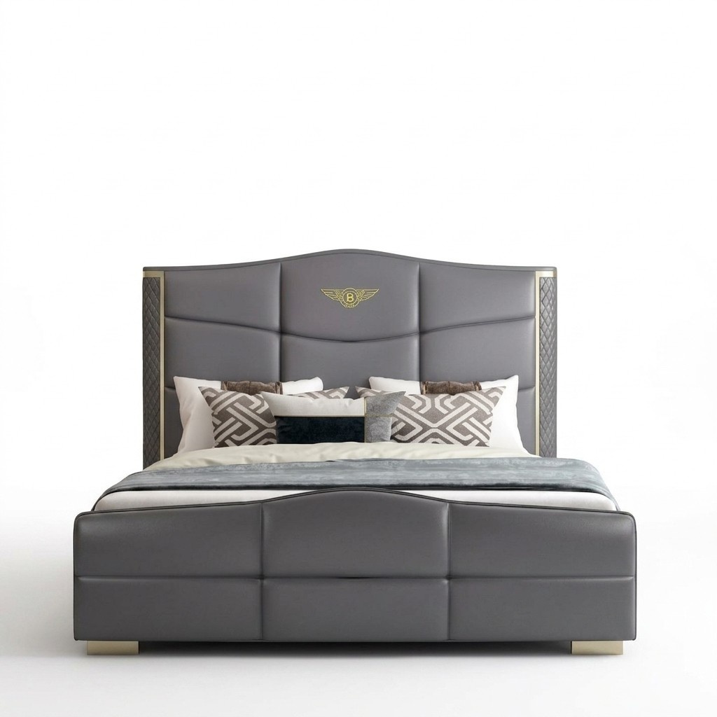 Design double leather bed beds leather upholstery marriage 180x200cm