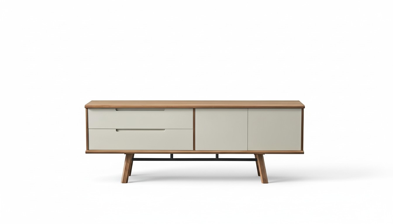 Design Dresser Side Low Board Living Room Shelf Wood Luxury Cabinet New