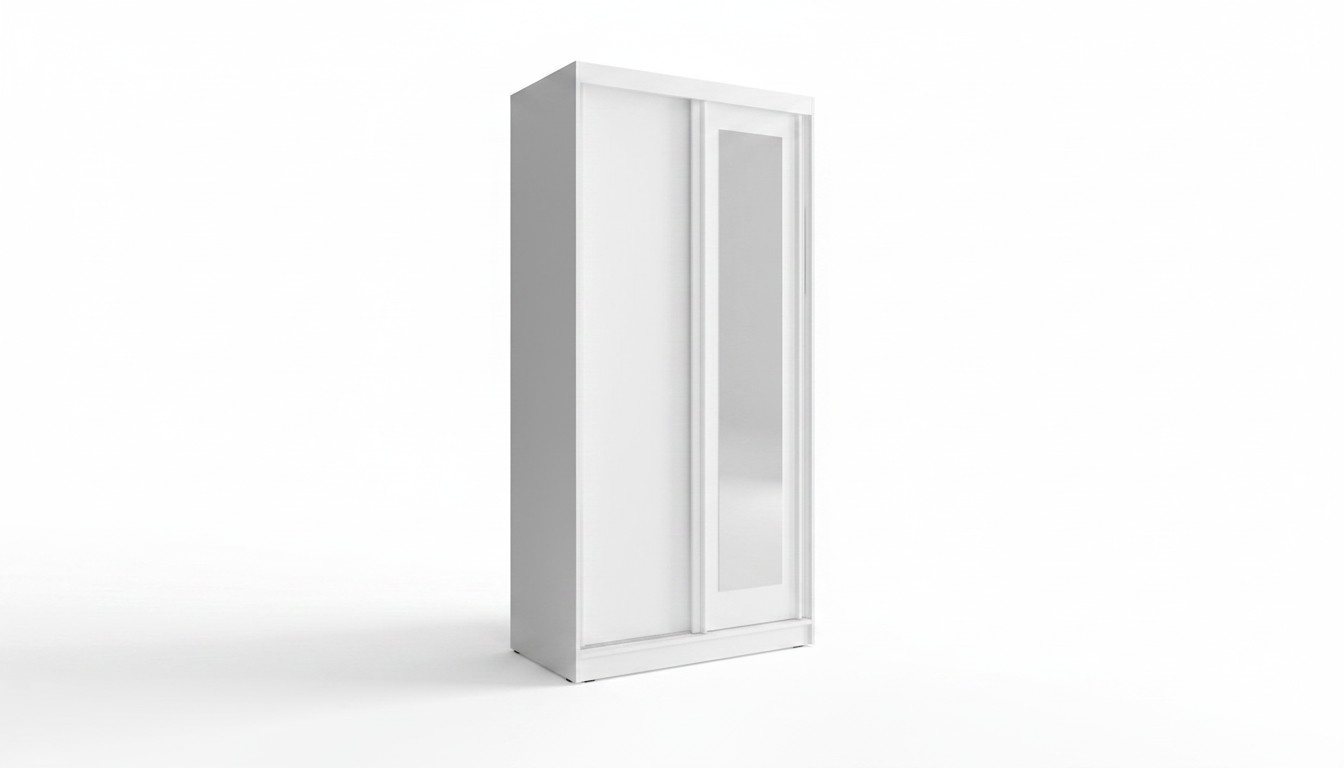 Designer wardrobe made of real MDF frame with 2-sliding drawers & massive mirror
