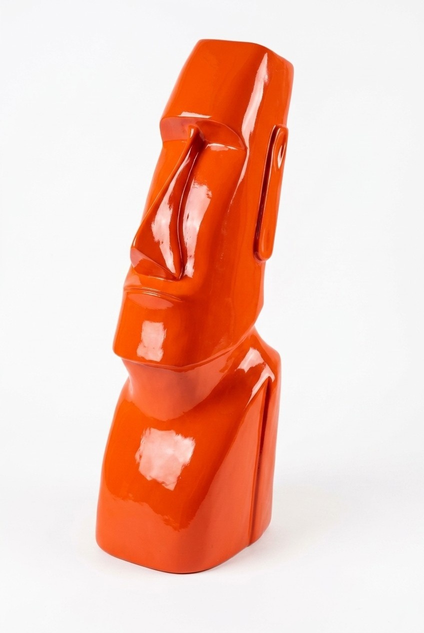 Abstract full red colored deko figure of an gloss idol 75x25cm