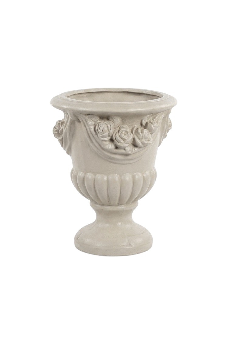 Antique style designer garden flower vase made of weather-resistant cement model - PETRA