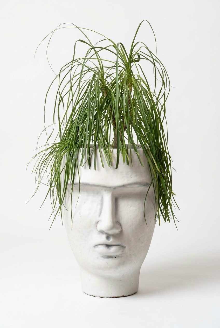Design Flower Pot Top Planter Vessel Pots Figure Face Sculpture S204028