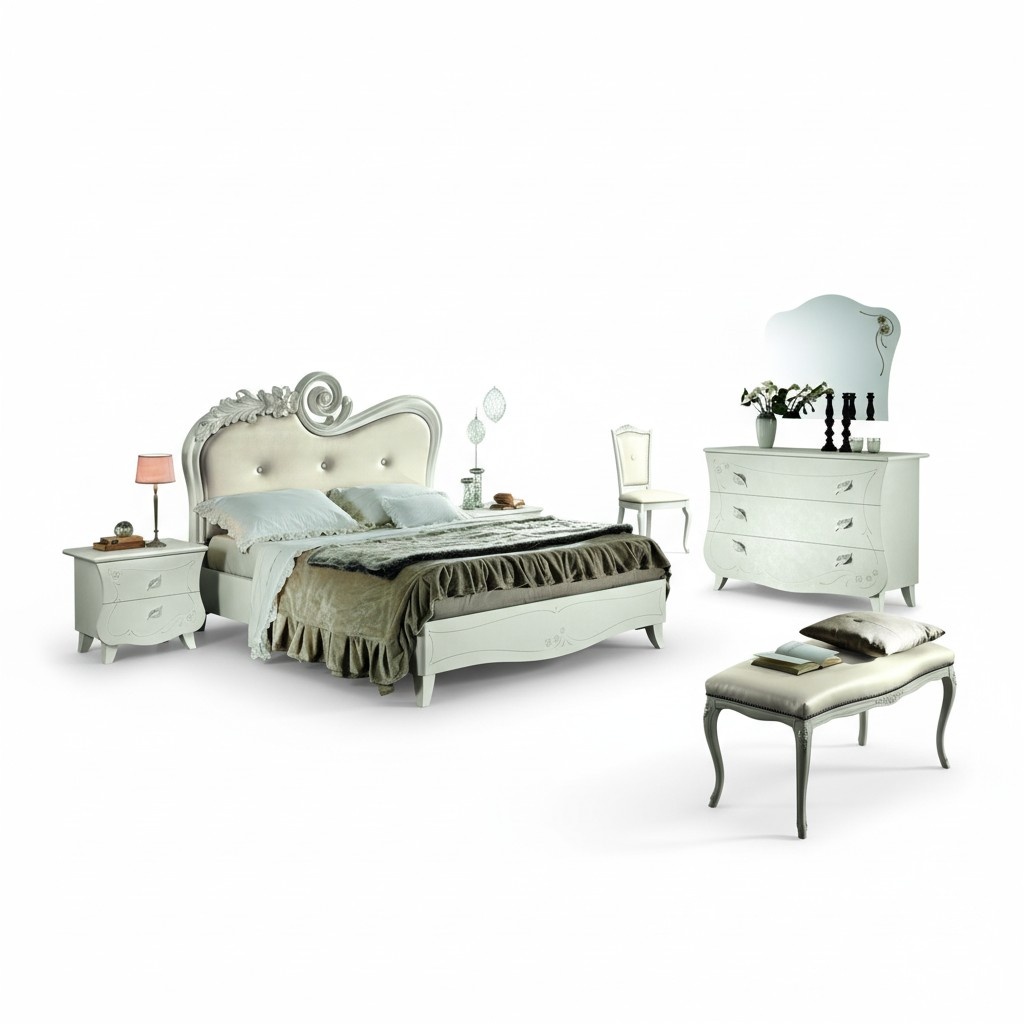 Design furniture classic luxury beds new bed 2x bedside table bedroom set 3 pieces
