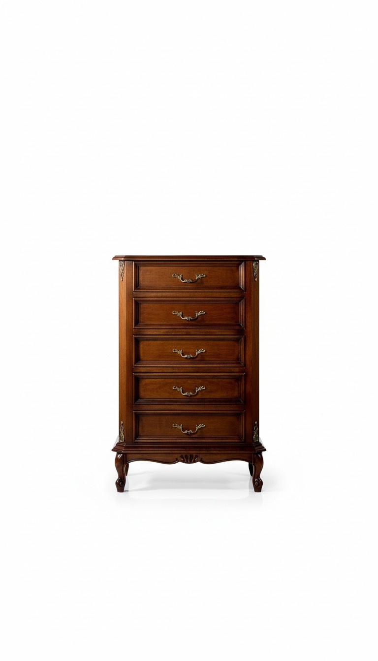 Design Furniture Style Baroque Dresser Cabinet Brown Wood Italian Furniture New