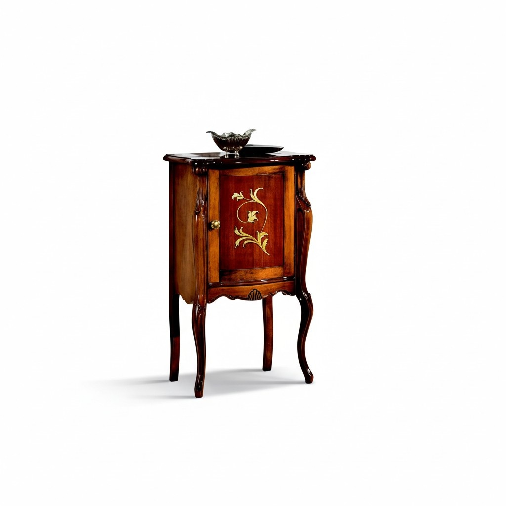 Design Furniture Style Baroque Dresser Showcase Brown Wood Luxury Italian Furniture