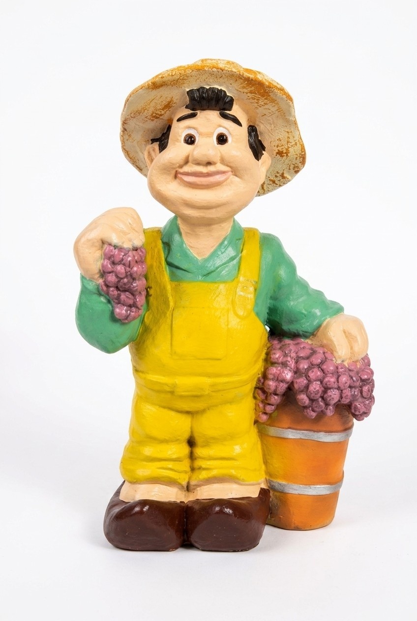 Decorative sculpture designed as gardener figure with grapes 73cm b335