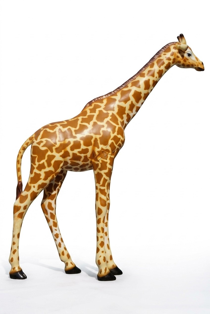 Decorative garden sculpture designed as giraffe figurine 330 cm height