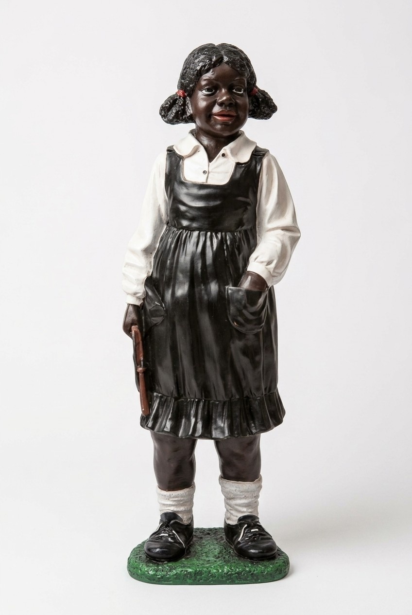 Decorative gloss sculpture designed as little girl in a classic dress 88cm