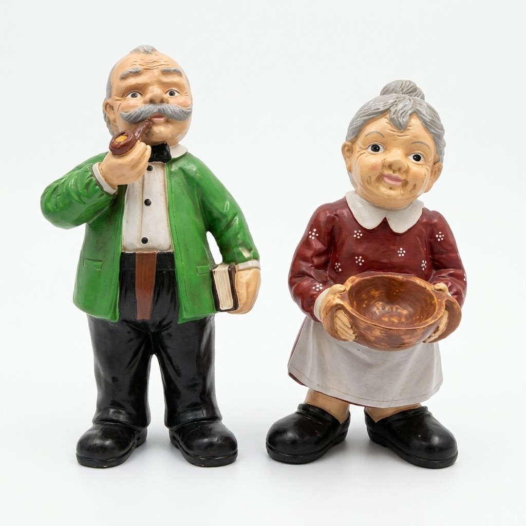 Design grandfather grandmother figure statue sculpture figures sculptures decoration garden