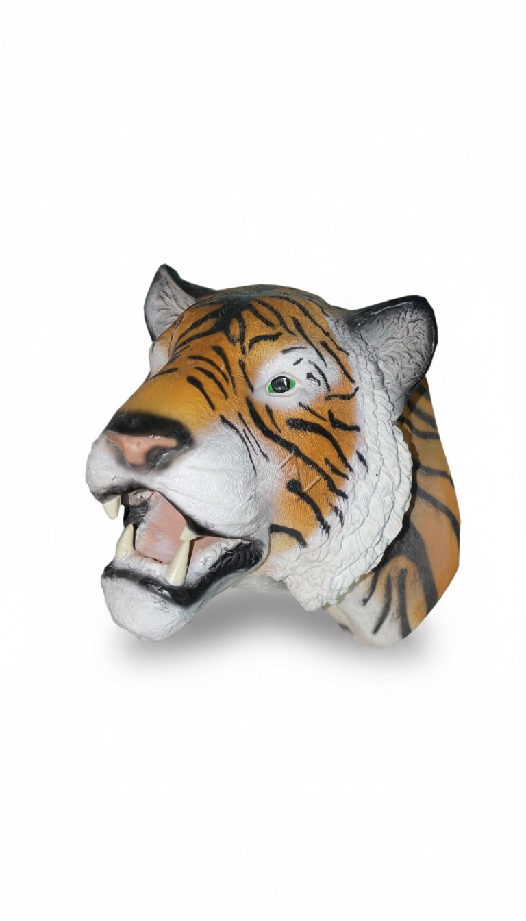 Decorative wall sculpture designed as an original colored tiger head 35x45cm