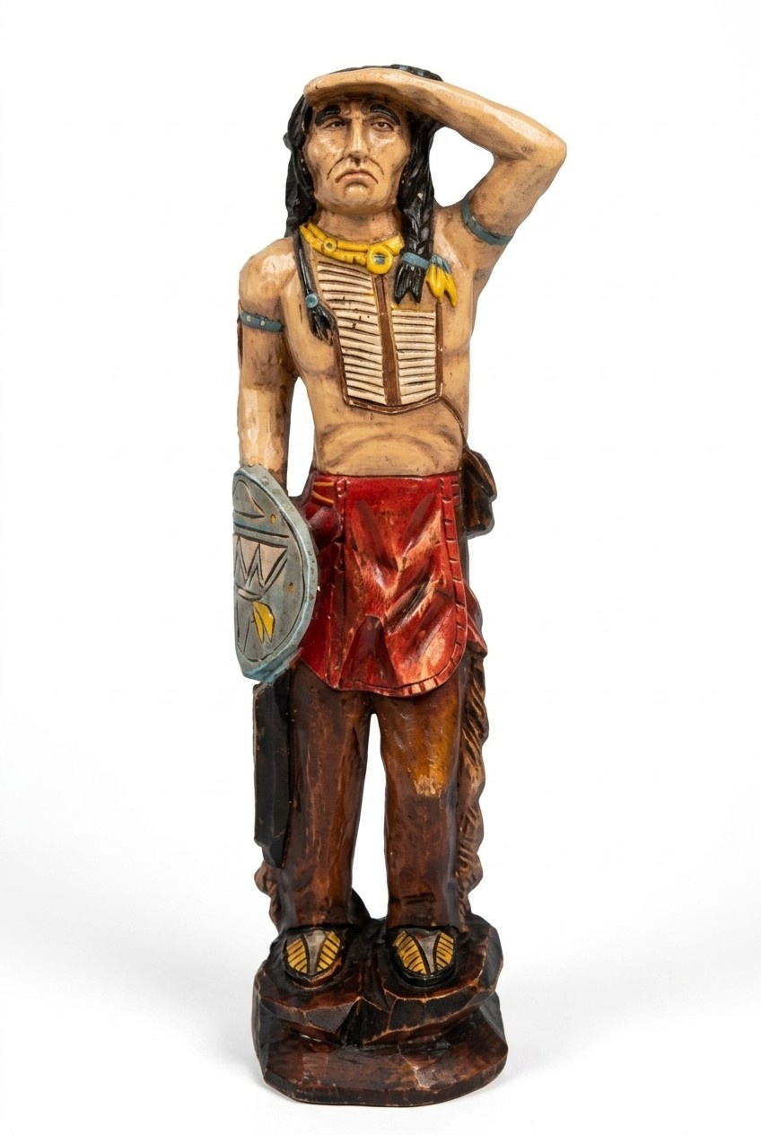 Decor gloss sculpture designed as an original colored red indian guardian 94cm