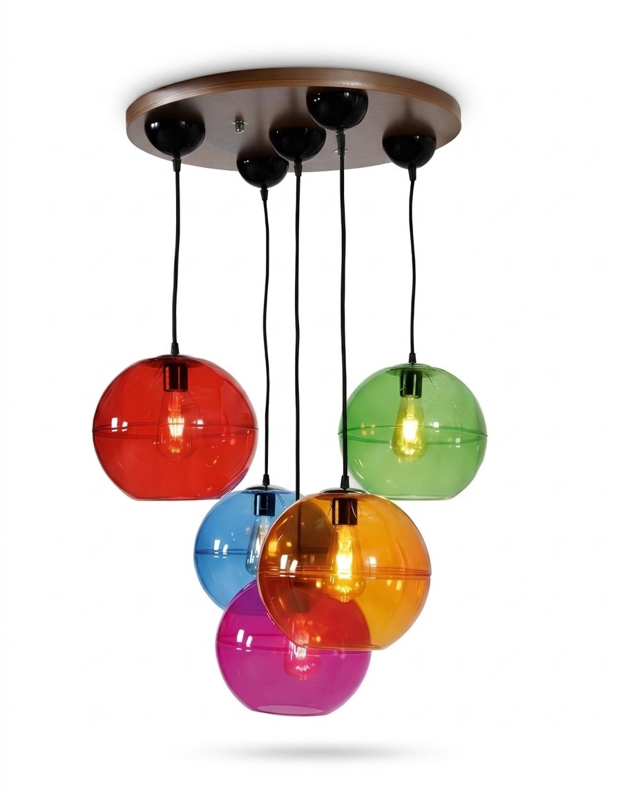 Design light ceiling lamps modern silver wall light luster colorful chandelier