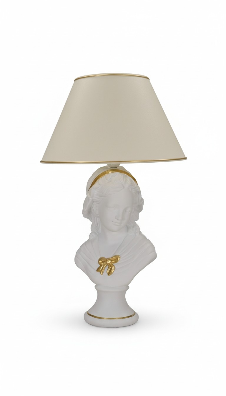 Design young lady figure statue style acrylic/stucco table lamp XXL 65cm new