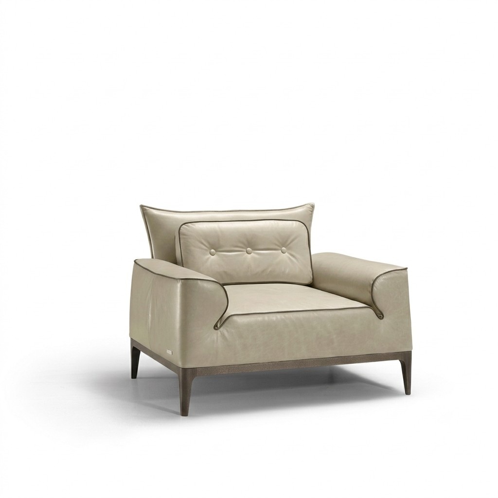 Design leather armchair living room lounge luxury chair design furniture brown Prianera