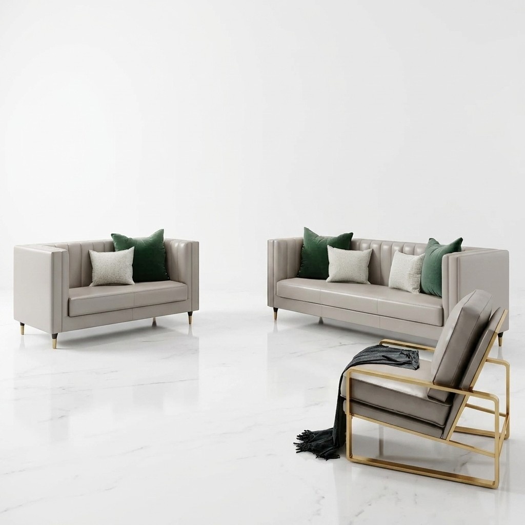 Design leather sofa couch upholstery set 3 + 2 + 1 sofas couches seat sets new