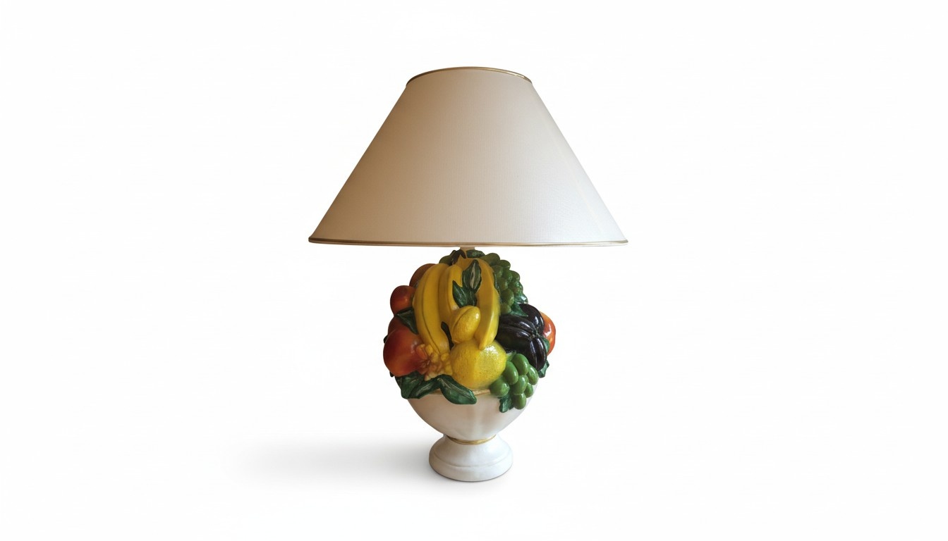 Vase of fruits design shade table lamp made of stucco/acrylic material, model - 6888