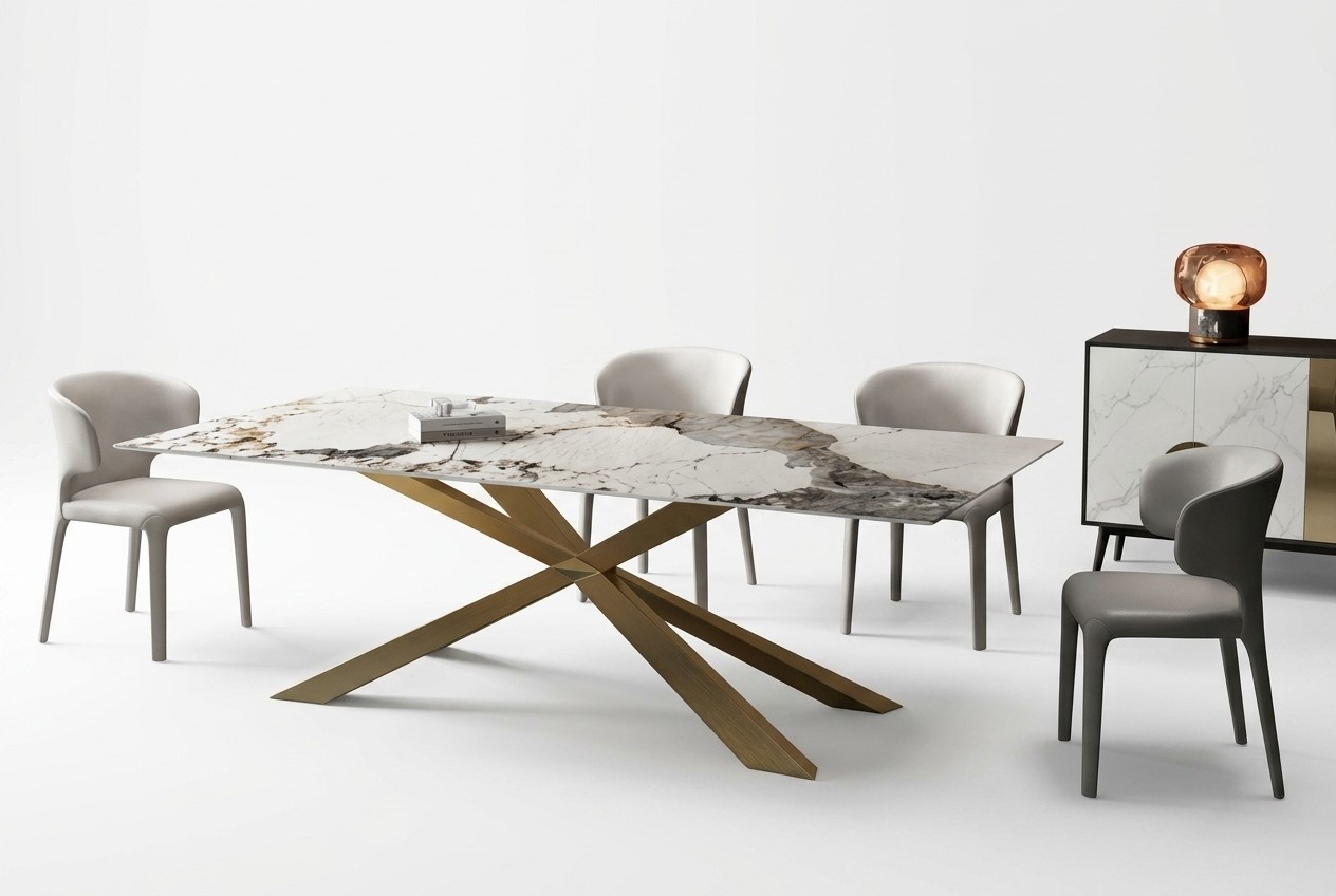 Design living tables dining room 180x90cm furniture table dining table stainless steel x legs