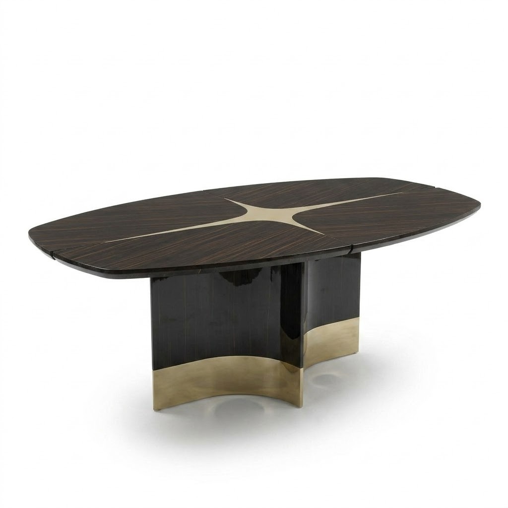 Design Luxury Dining Room Living Table Wood High Gloss Tables Italy Furniture Metal