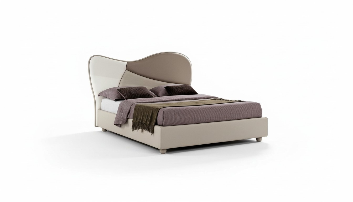 Design Luxury Double Hotel Beds Bedroom Modern Wood Furniture Bed Upholstery New