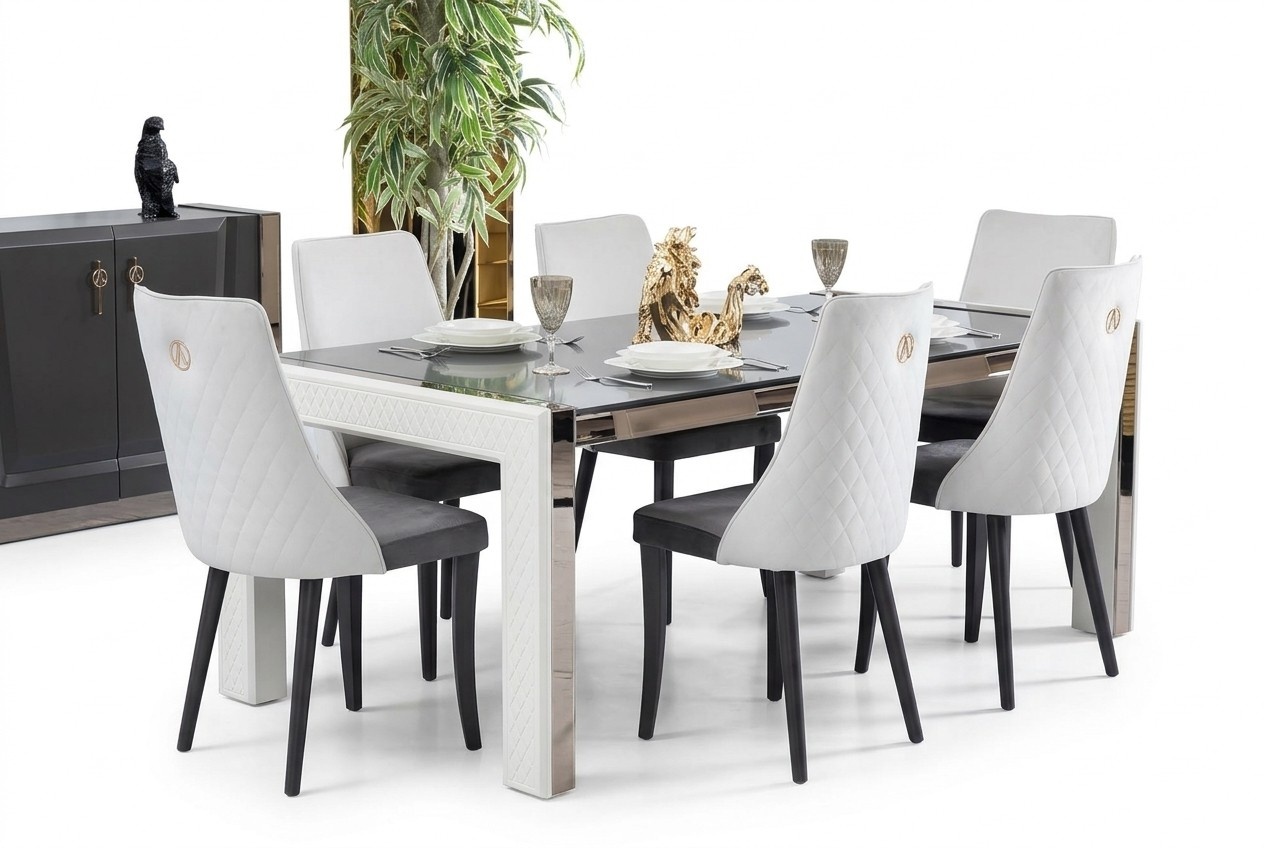 Design Luxury Tables Dining Italian Furniture Table Recliner 6x Chairs New