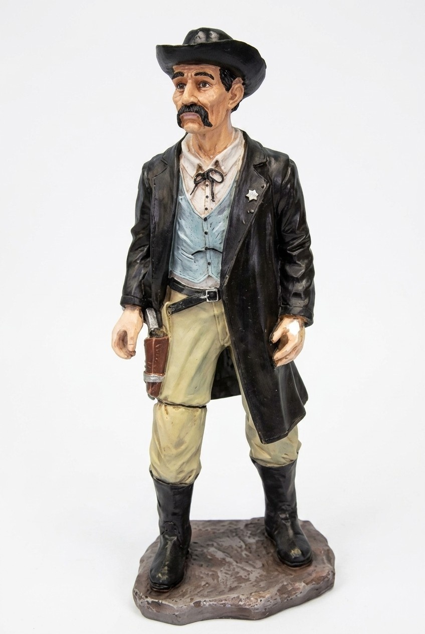 Wild westerns sherif decorative figure in a black suit 75cm