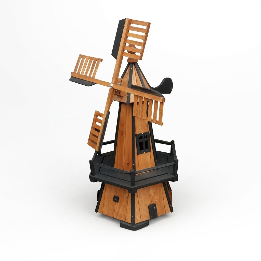 Decorative traditional sculpture designed as a colorful mill 102cm