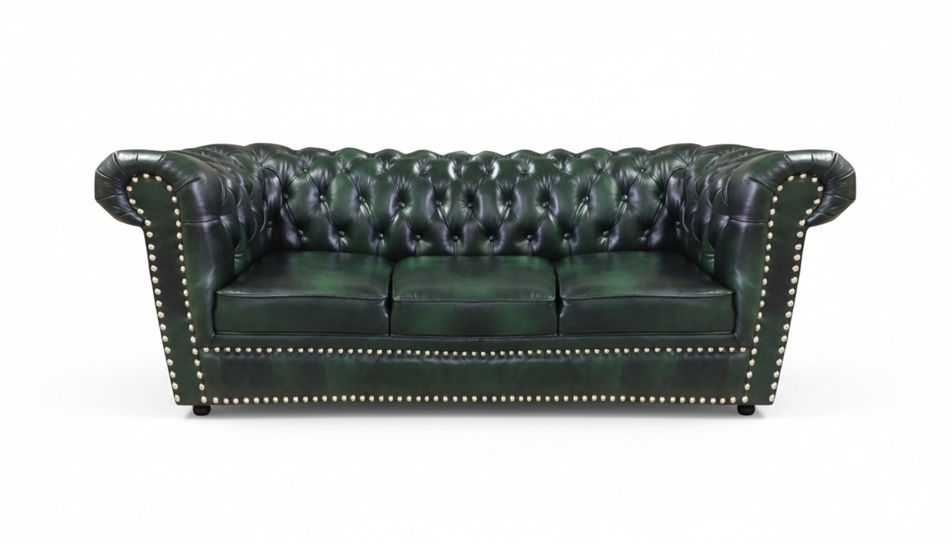 Design Modern Sofa Three Seater Couch Living Room Chesterfield Leather Sofa