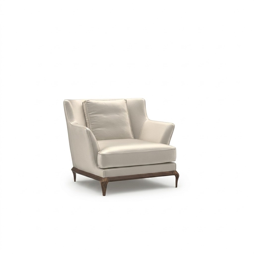 Design Modern White Armchair Living Room Upholstered Furniture Furnishing Textile New