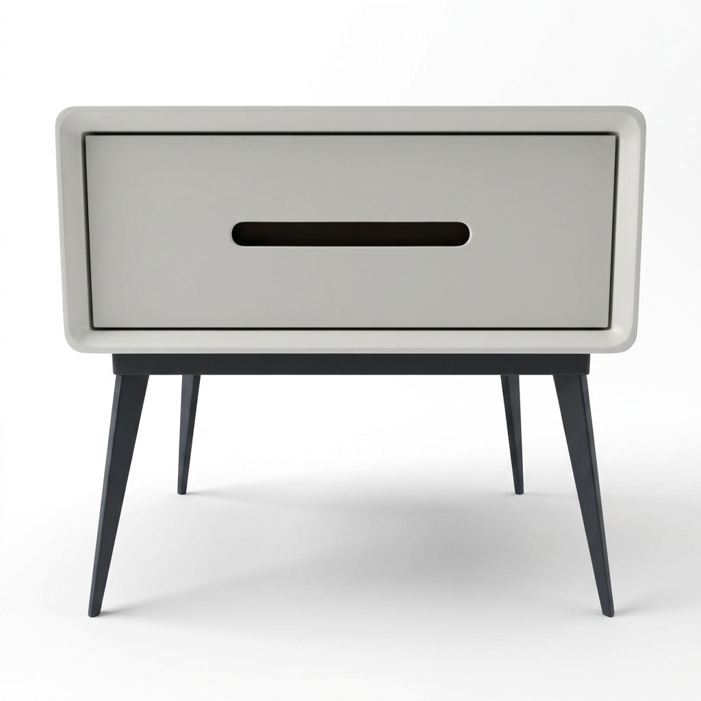Modern style designer made of real wooden bedside table with a sliding drawer