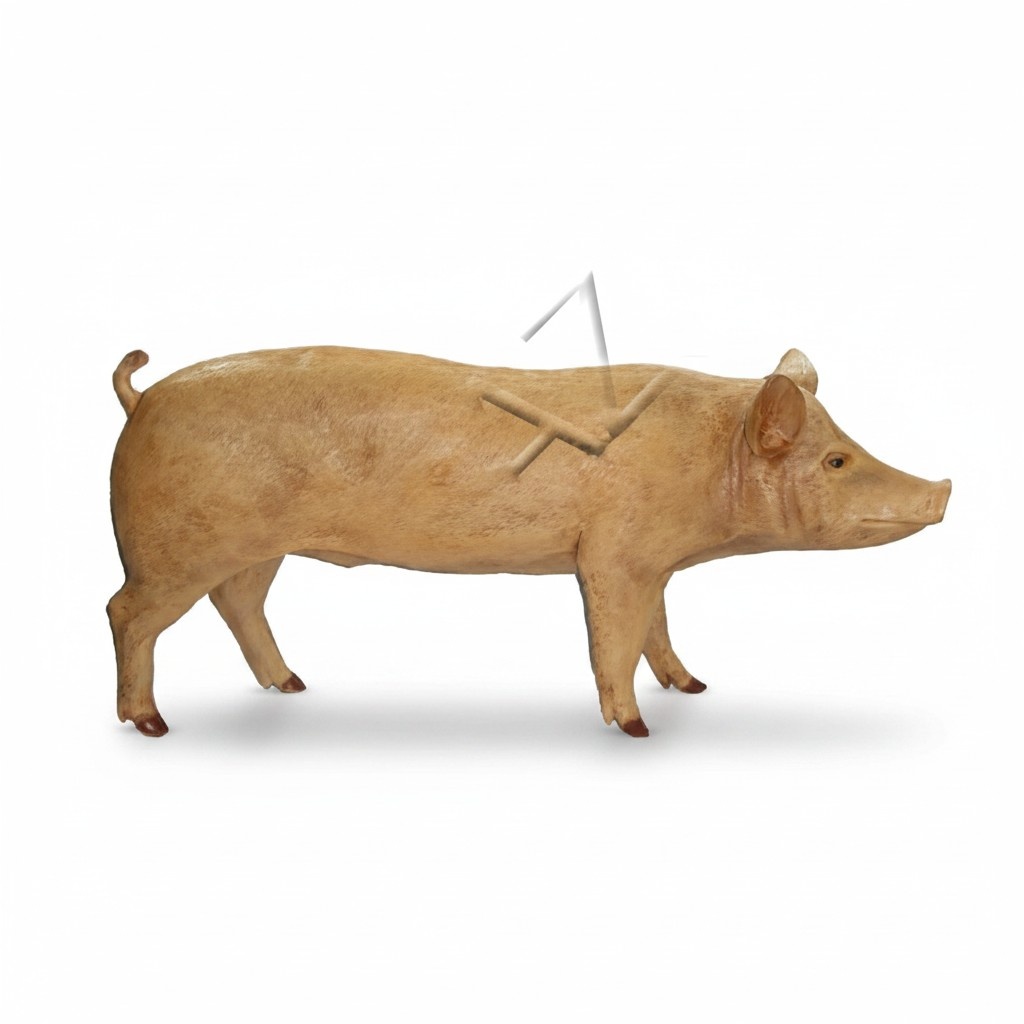 Decorative garden figurine designed as pig figure 160cm length c125